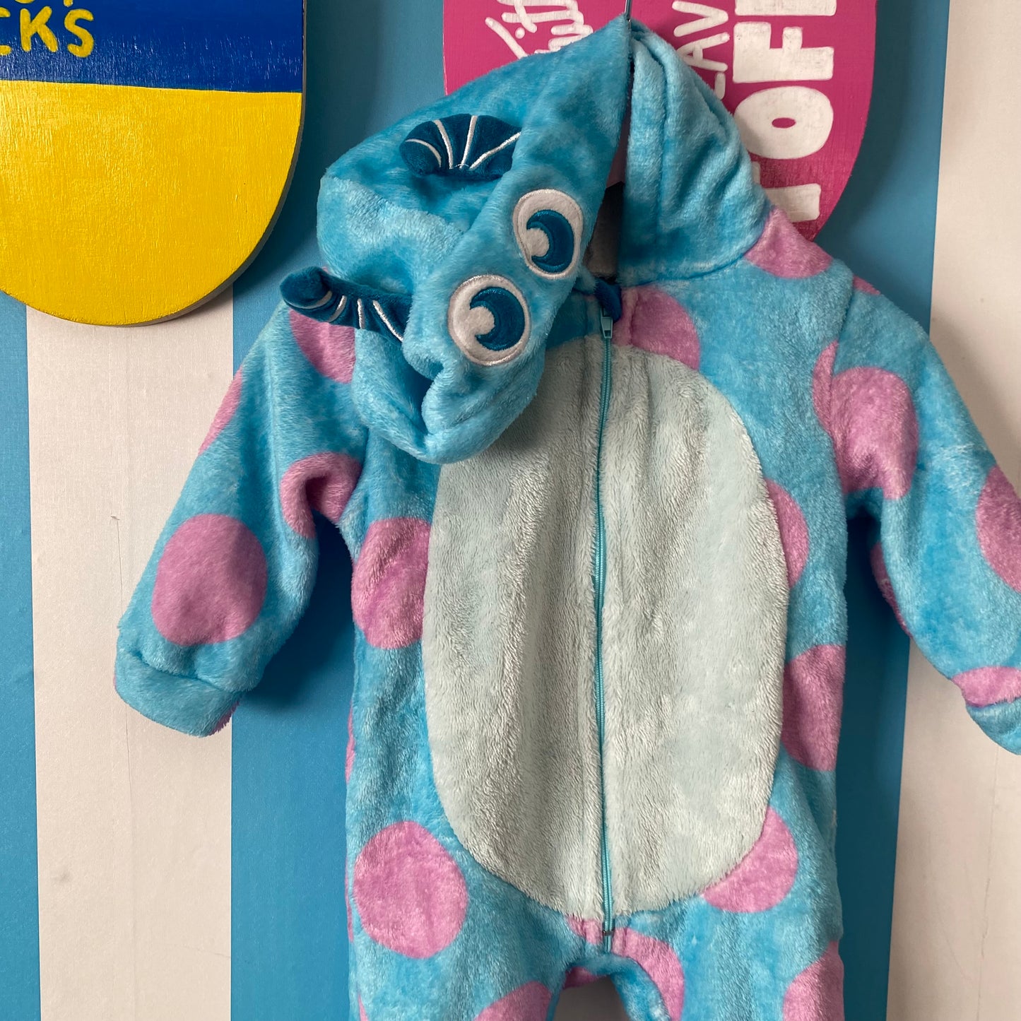 Monster Inc Sulley Fleece Footed Suit - Size 6-12M