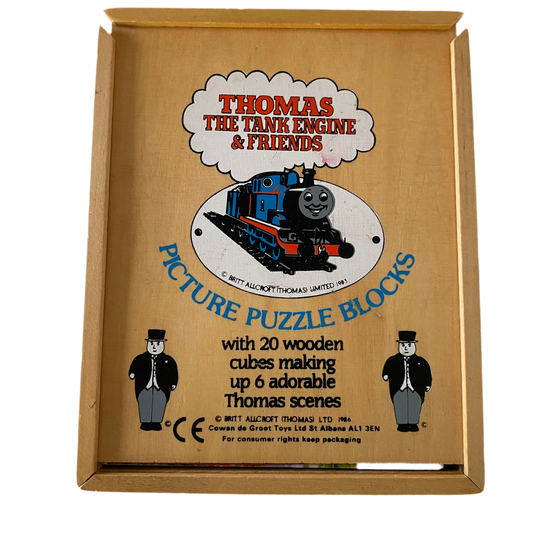 Vintage Thomas The Tank Engine Wooden Picture Puzzle Blocks