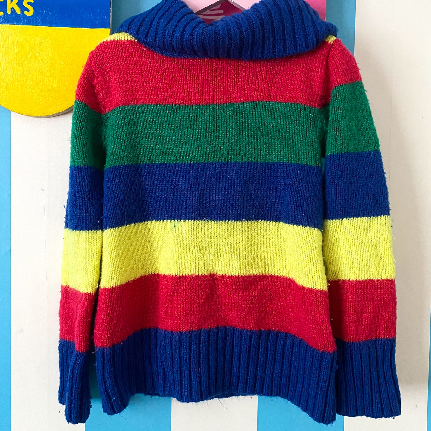 Pumpkin Patch Rainbow Knit Jumper - Size 7