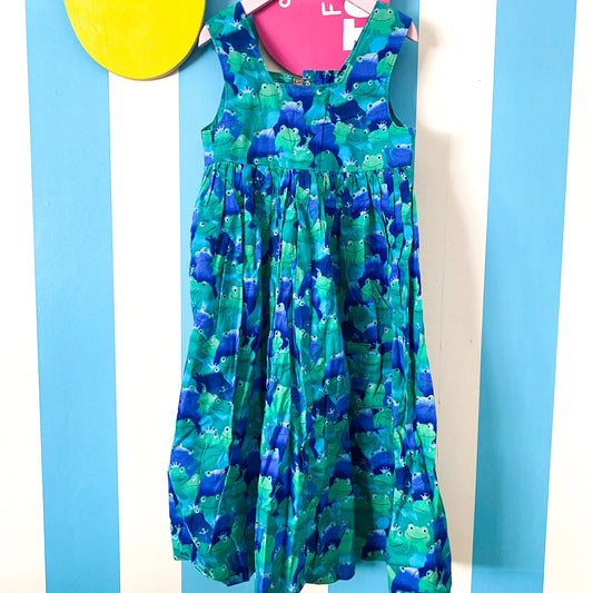 Vintage Handmade Frog Dress - Size 5-8Y