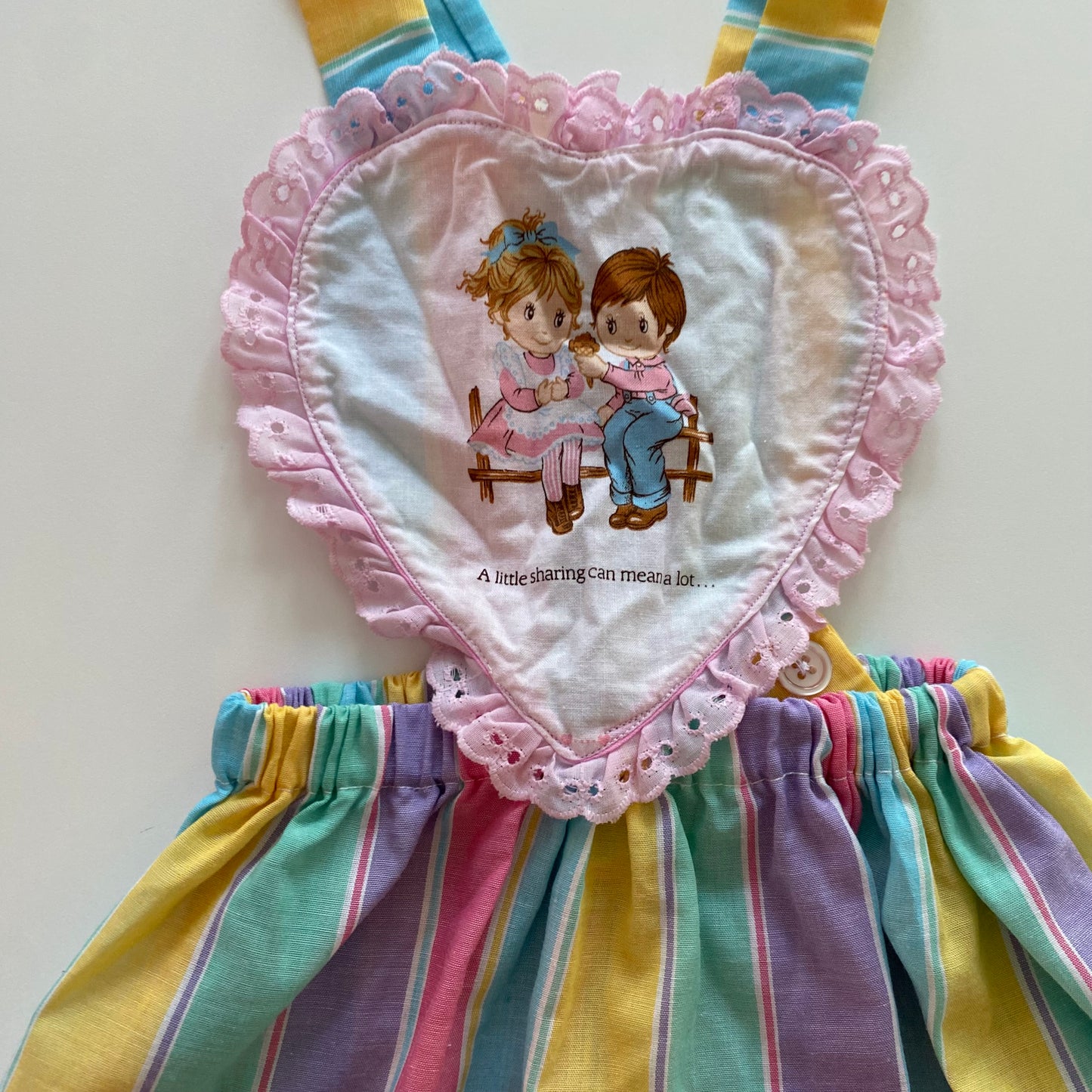 Handmade Rainbow Pinafore Dress - Size 3-5Y