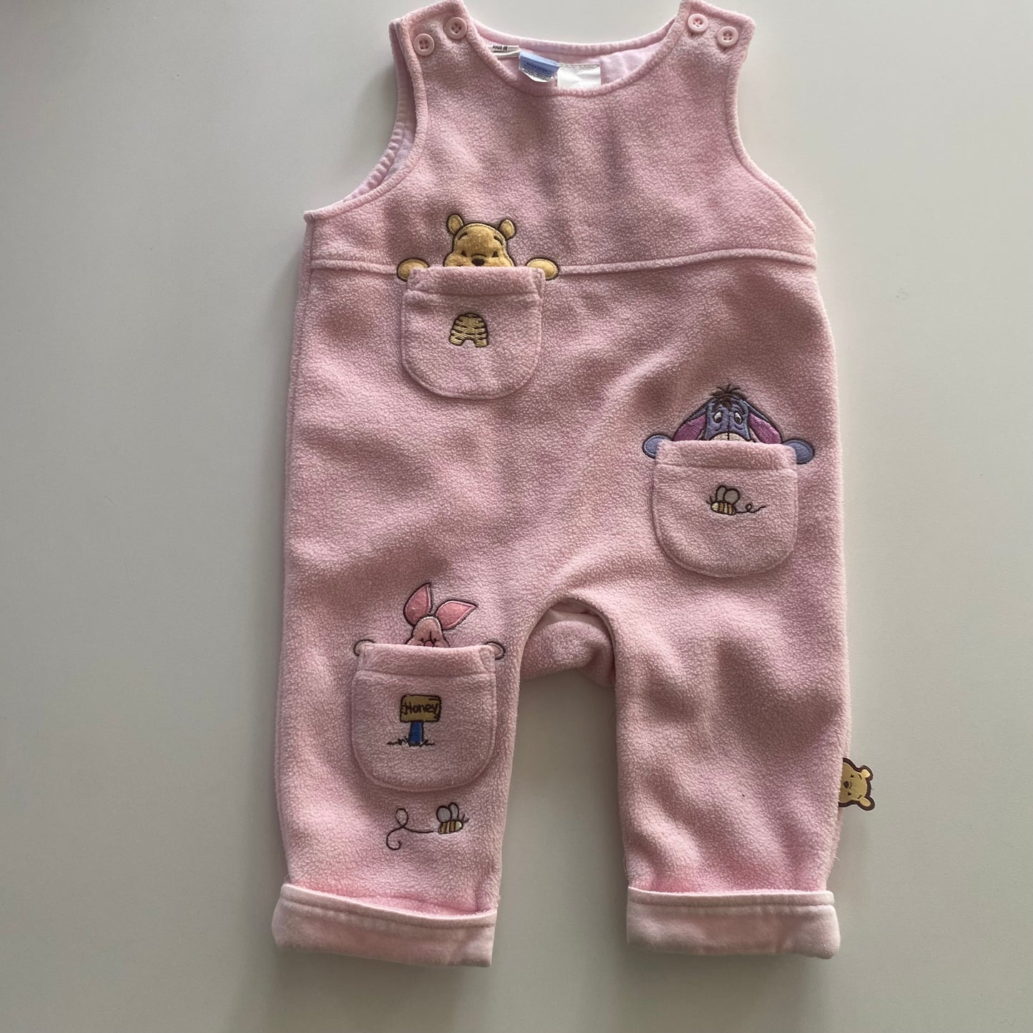 Disney Winnie The Pooh Fleece Overalls - Size 0-3M