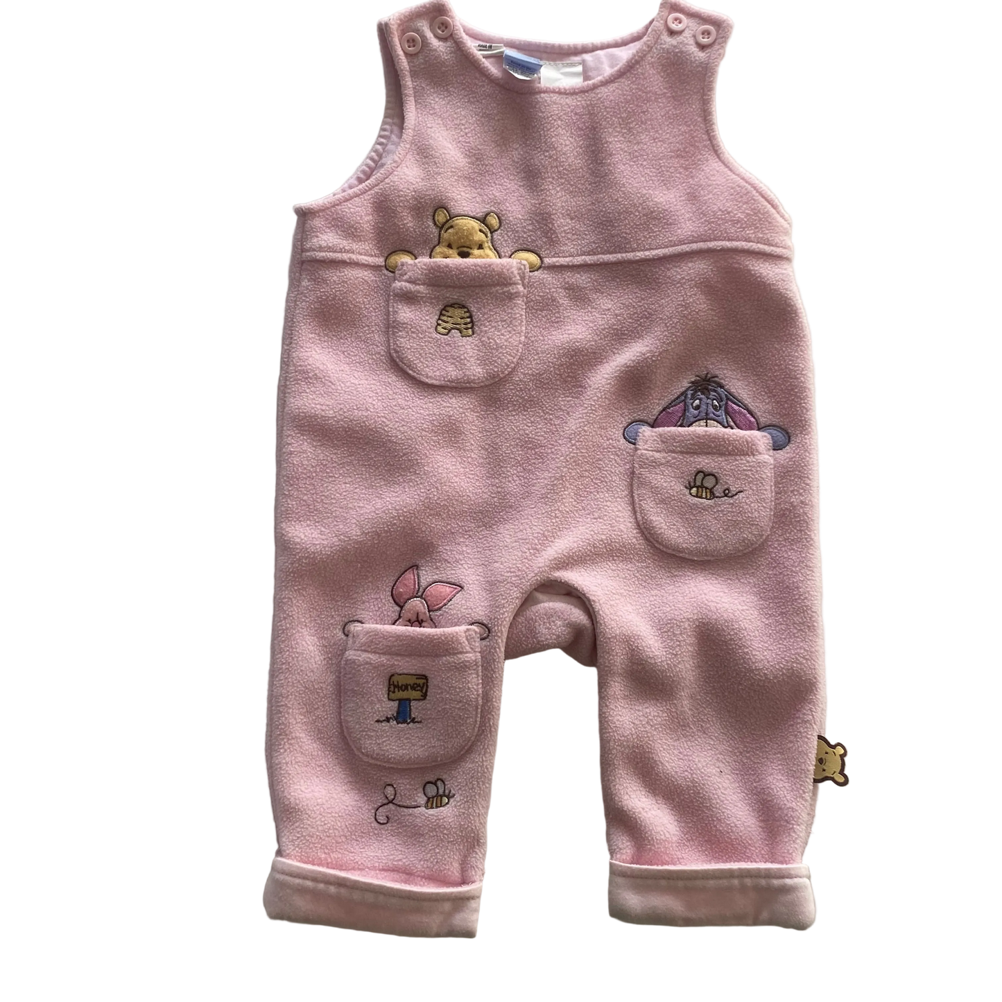 Disney Winnie The Pooh Fleece Overalls - Size 0-3M