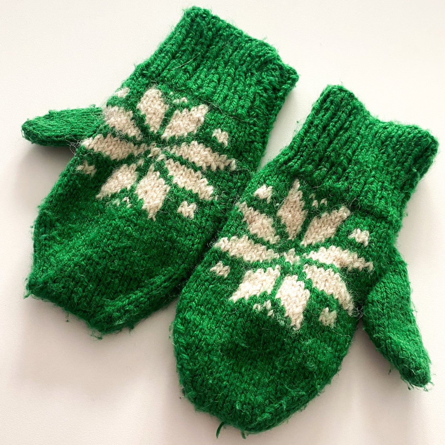 Handmade Knit Mittens - Size Toddler (FLAW)