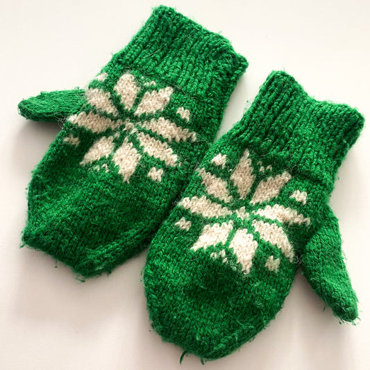 Handmade Knit Mittens - Size Toddler (FLAW)