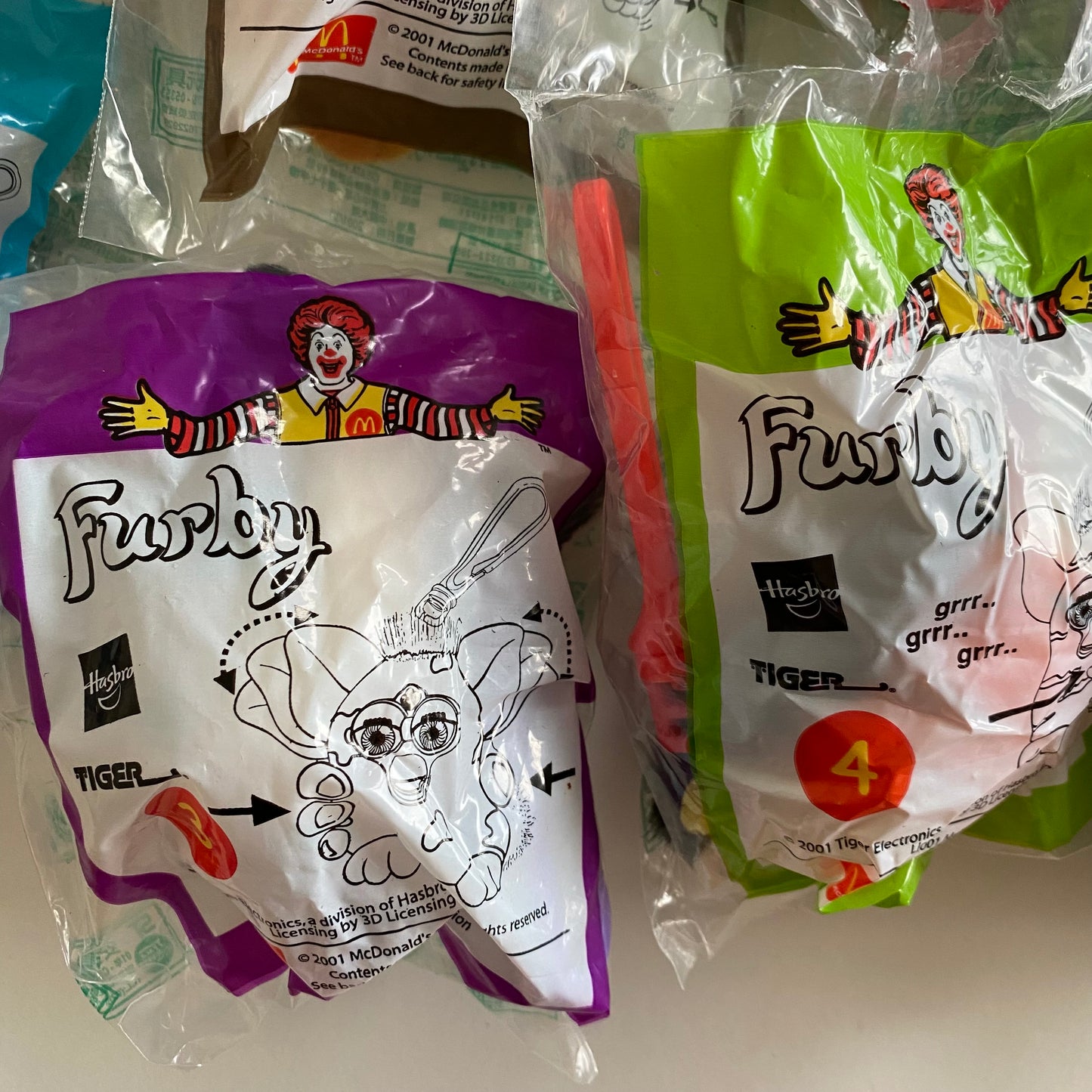 Furby 2001 McDonald’s Bag Clips Set