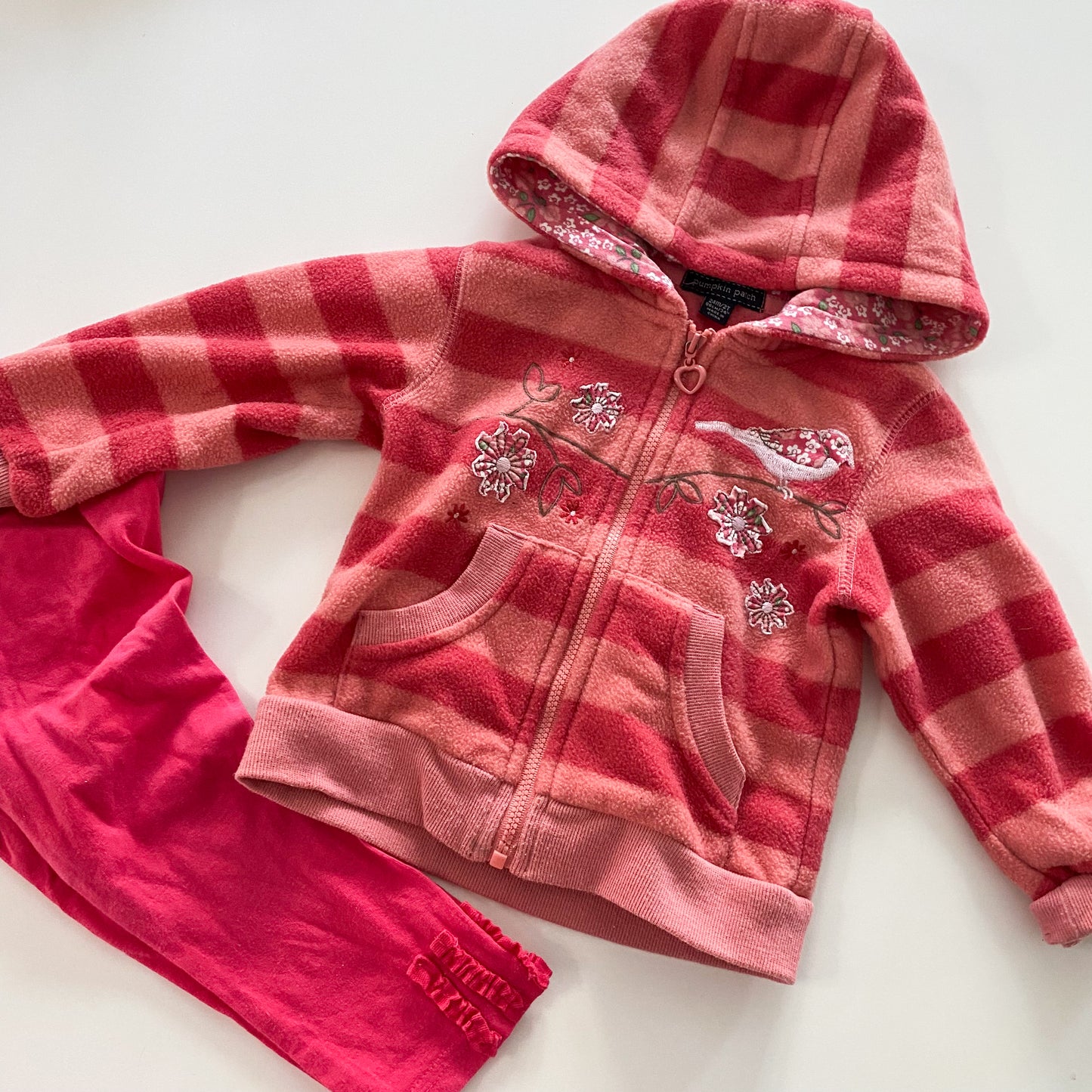 Y2K Pumpkin Patch Fleece Hoodie & Leggings - Size 2