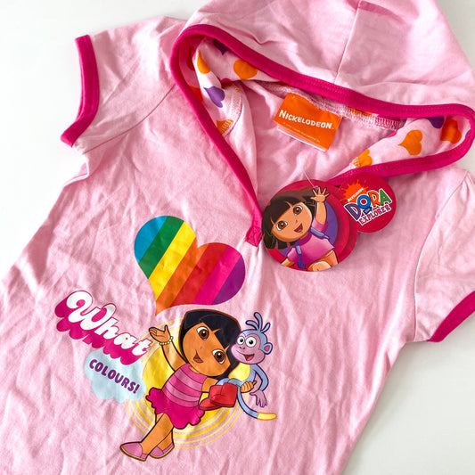 Dora The Explorer Hooded Dress - Size 5 (NEW)