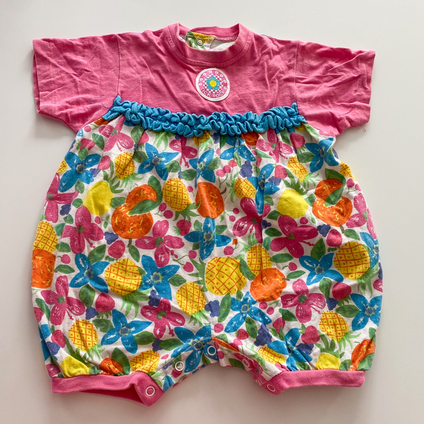 Vintage Made In Australia Tick Tock Romper - Size 12M