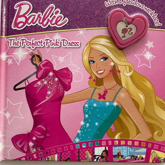 Barbie The Perfect Pink Dress Book & Necklace (NEW)