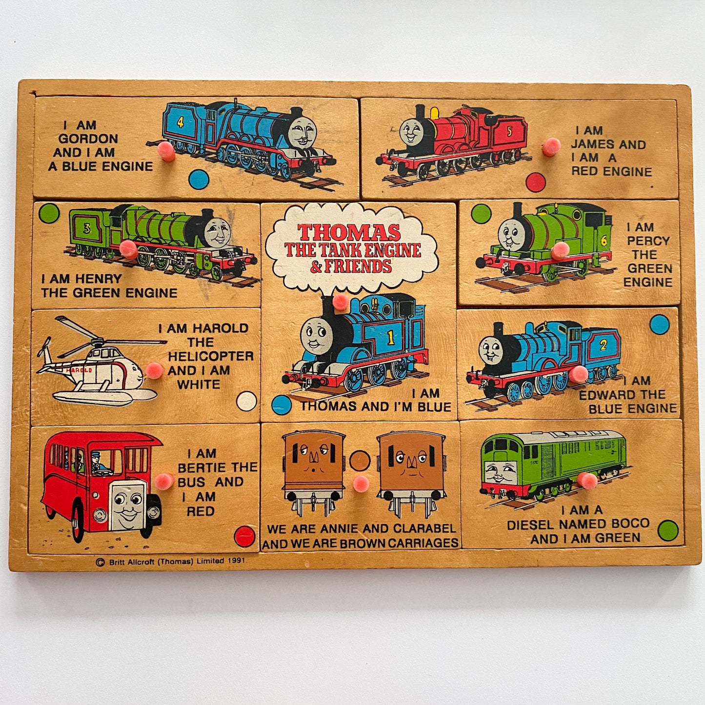 Vintage Thomas The Tank Engine Wooden Puzzle