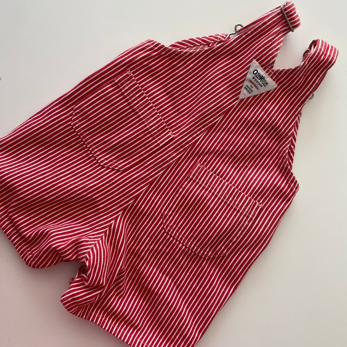Red Pinstripe Oshkosh Shortalls - Size 12M