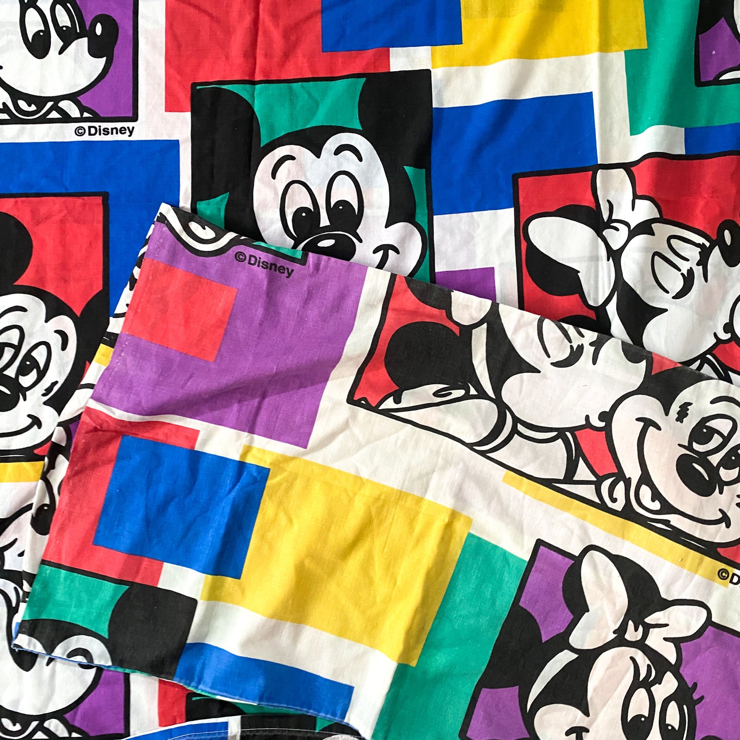 Vintage Disney Mickey Mouse Single Duvet & Pillowcase