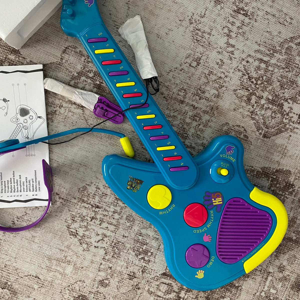 Vintage Hi-5 Sing-a-Long Electronic Guitar and Headset (NEW)