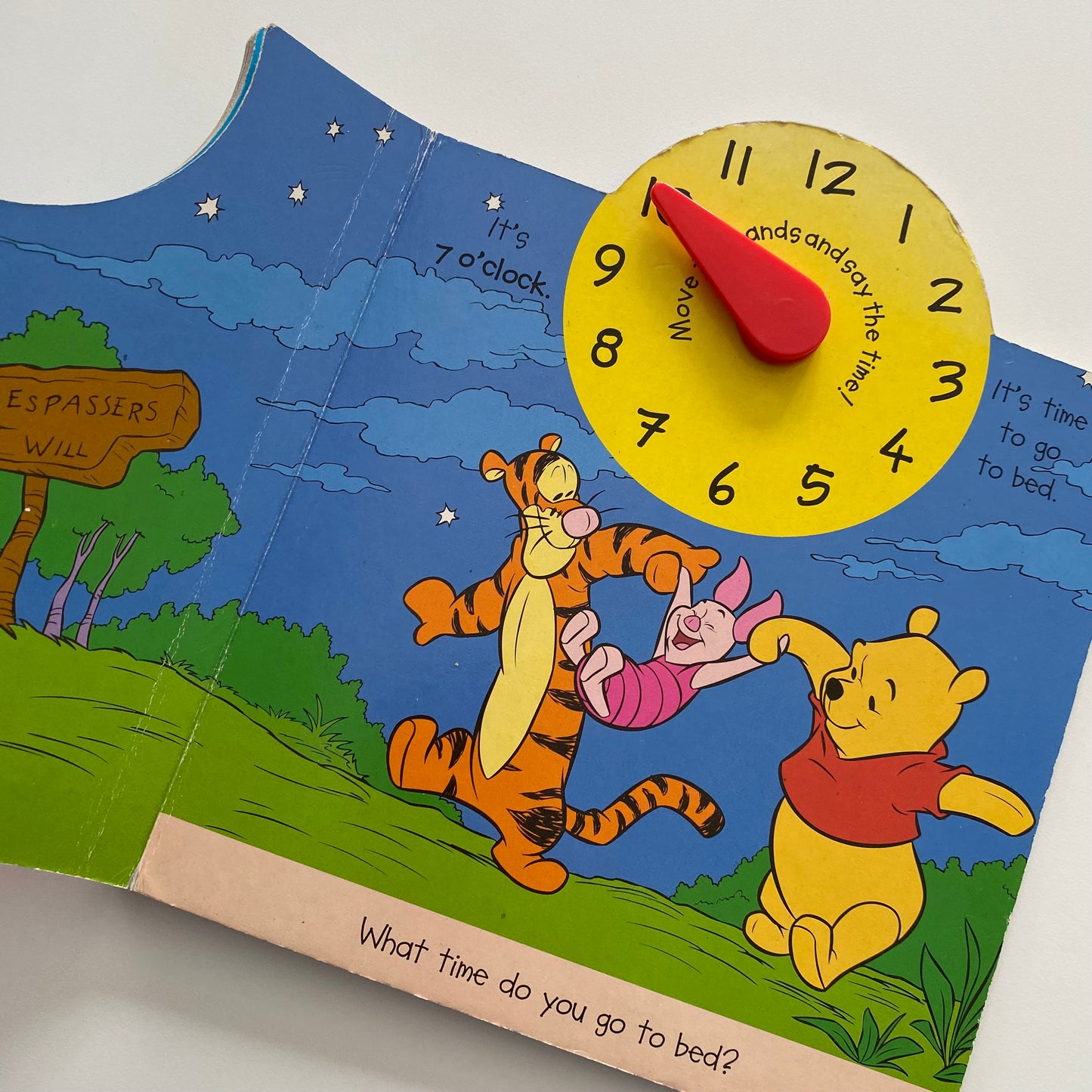 Vintage Disney Winnie The Pooh Tell The Time Board Book