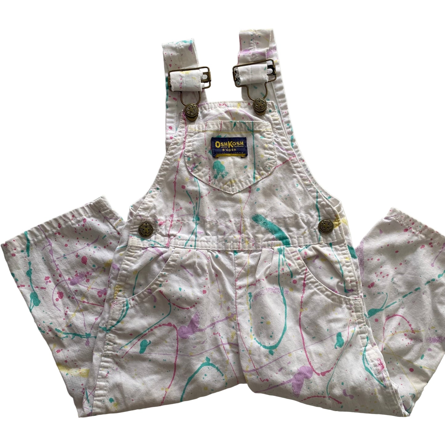 Vintage Oshkosh Paint Splatter Overalls - Size 2Y