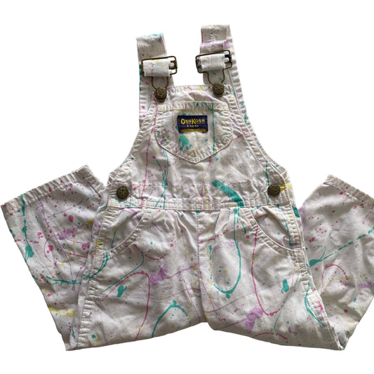 Vintage Oshkosh Paint Splatter Overalls - Size 2Y
