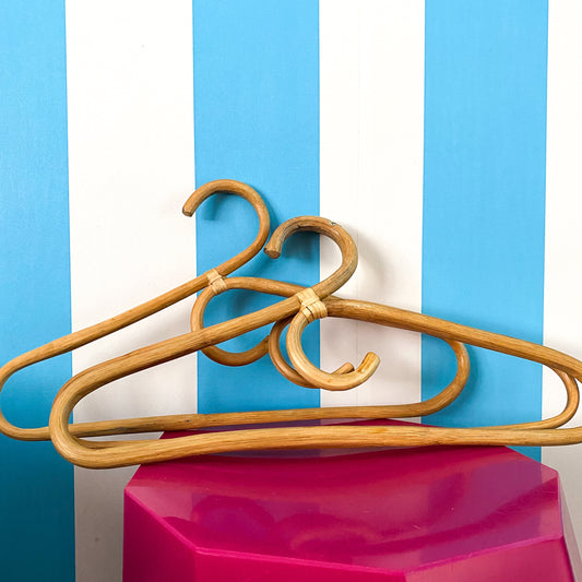 Vintage Rattan Coat Hangers (3)
