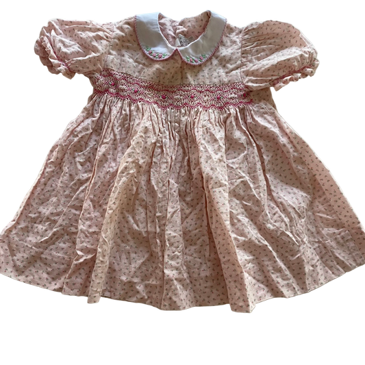 Vintage Smocked Dress - Size 6-12M