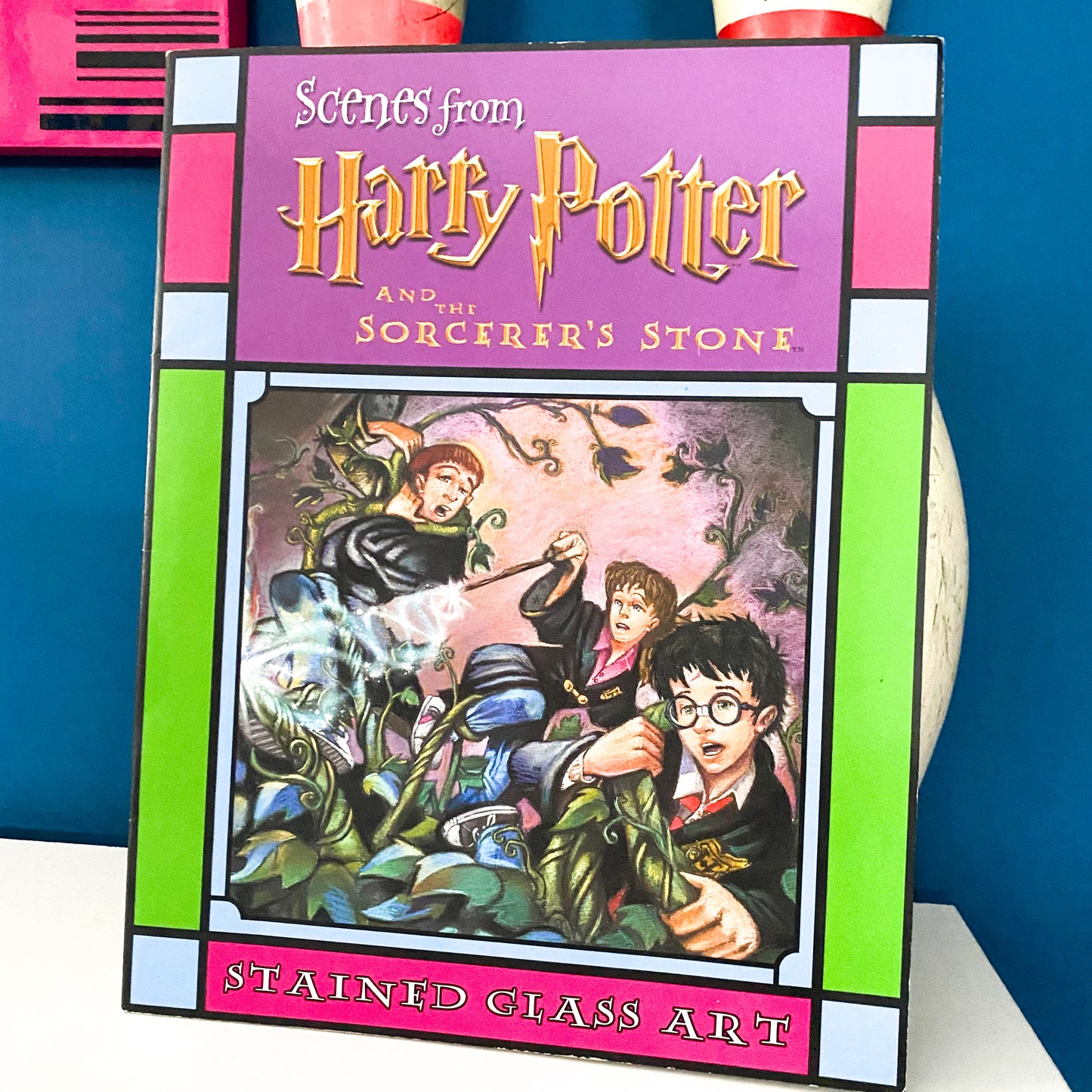 Vintage 2001 Harry Potter Stained Glass Art Colouring Book
