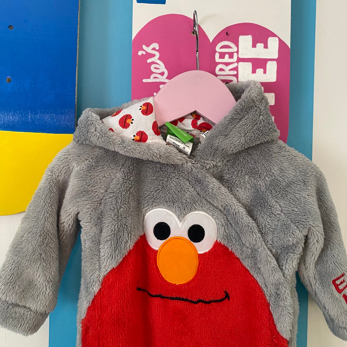 Sesame Street Elmo Footed Fleece Suit - Size 6-12M