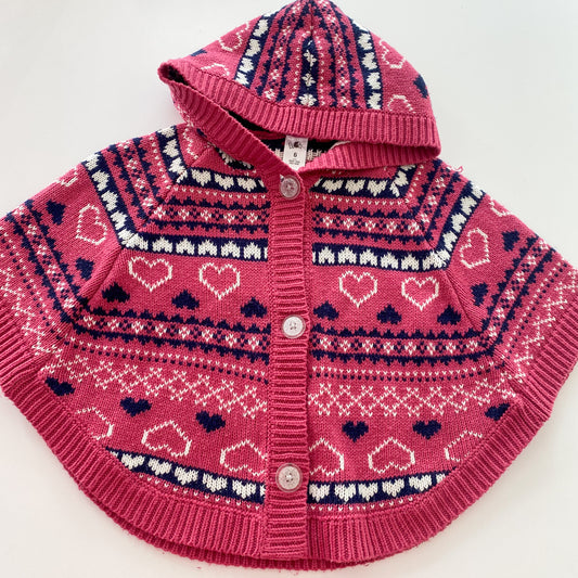 Hooded Knit Poncho - Size 6