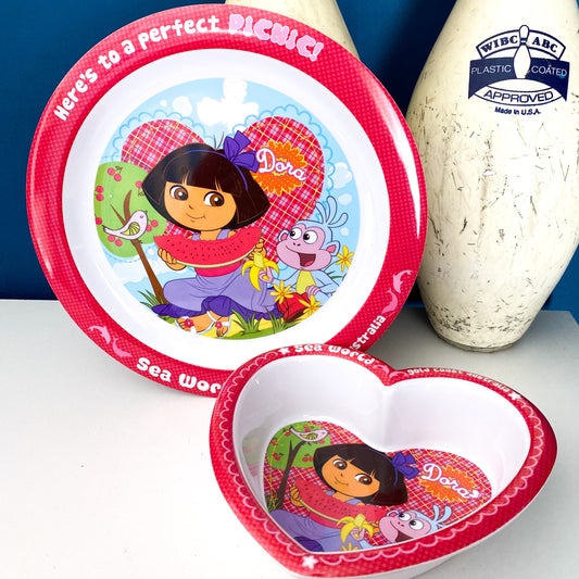 Dora The Explorer Melamine Plate & Bowl