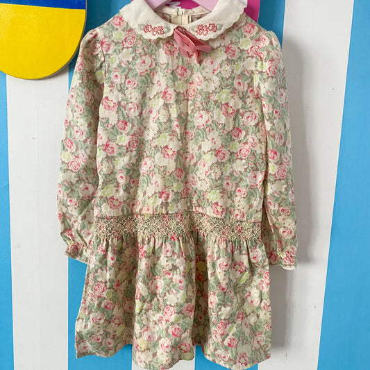 Vintage Floral Dress - Size 4