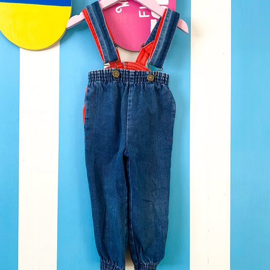 Vintage Turn Ups Suspender Overalls - Size 2