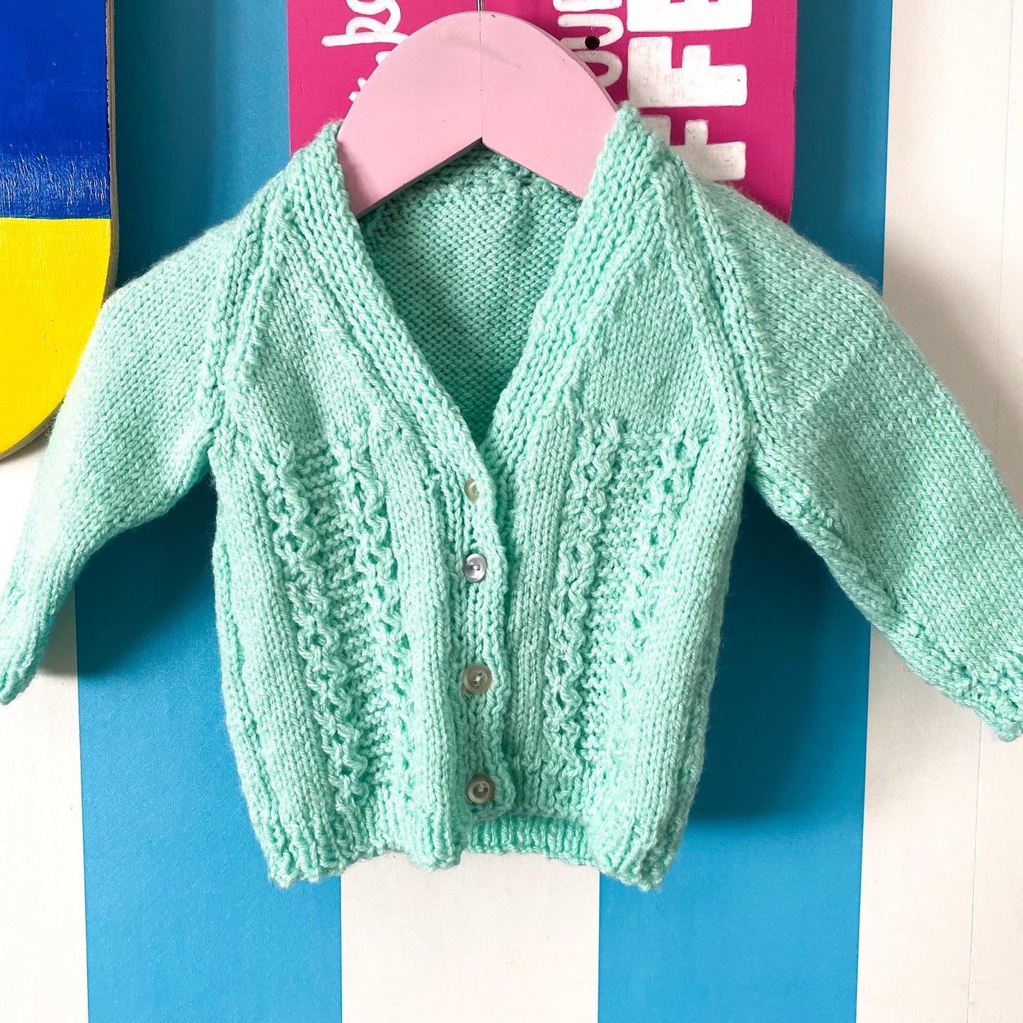 Handmade Knit Cardigan - Size 6M