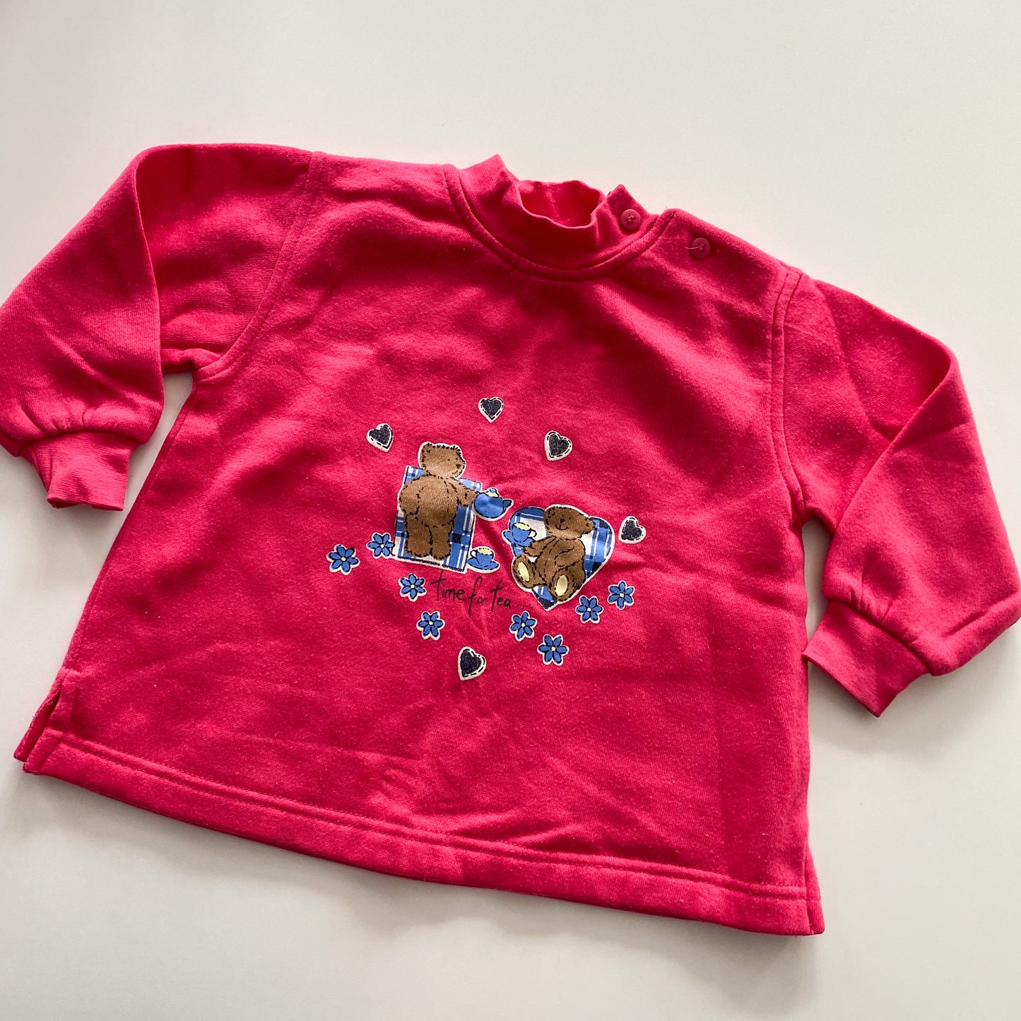 Vintage Ladybird Pink Teddy Bear Jumper - Size 2