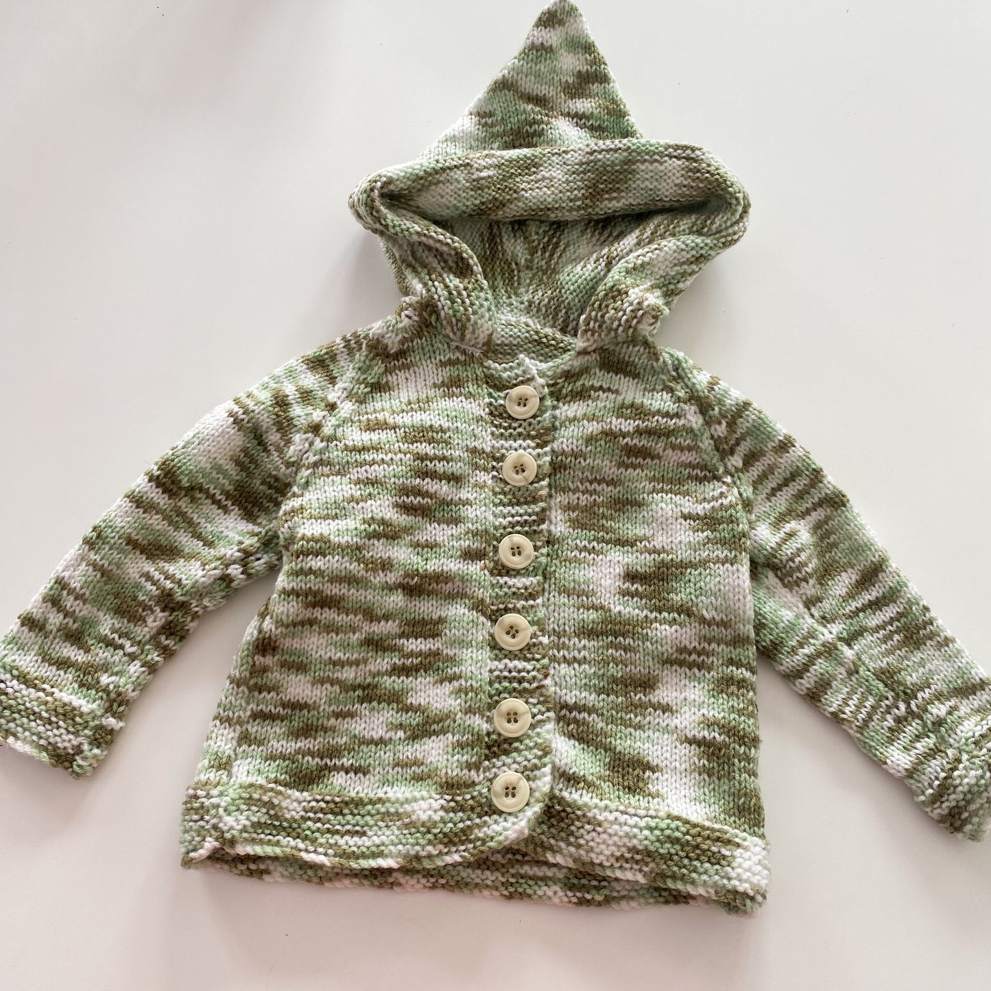 Handmade Knit Hooded Cardigan - Size 1
