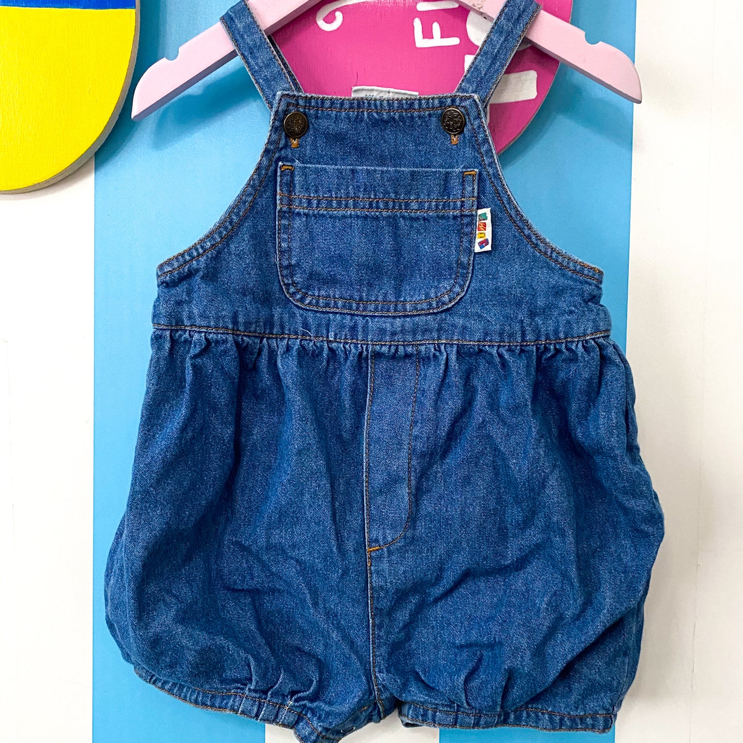 Vintage Jumpstart Bubble Denim Romper - Size 18M