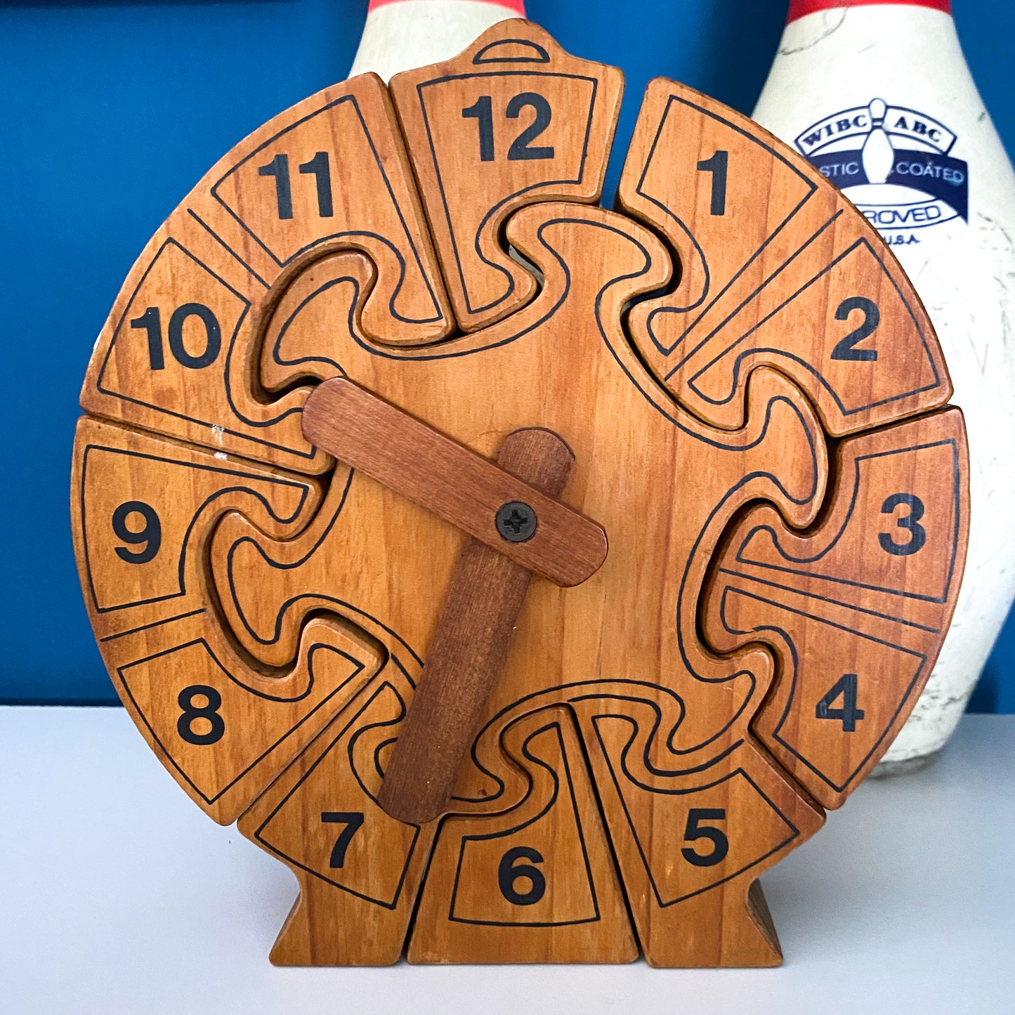 Vintage Wooden Clock Puzzle