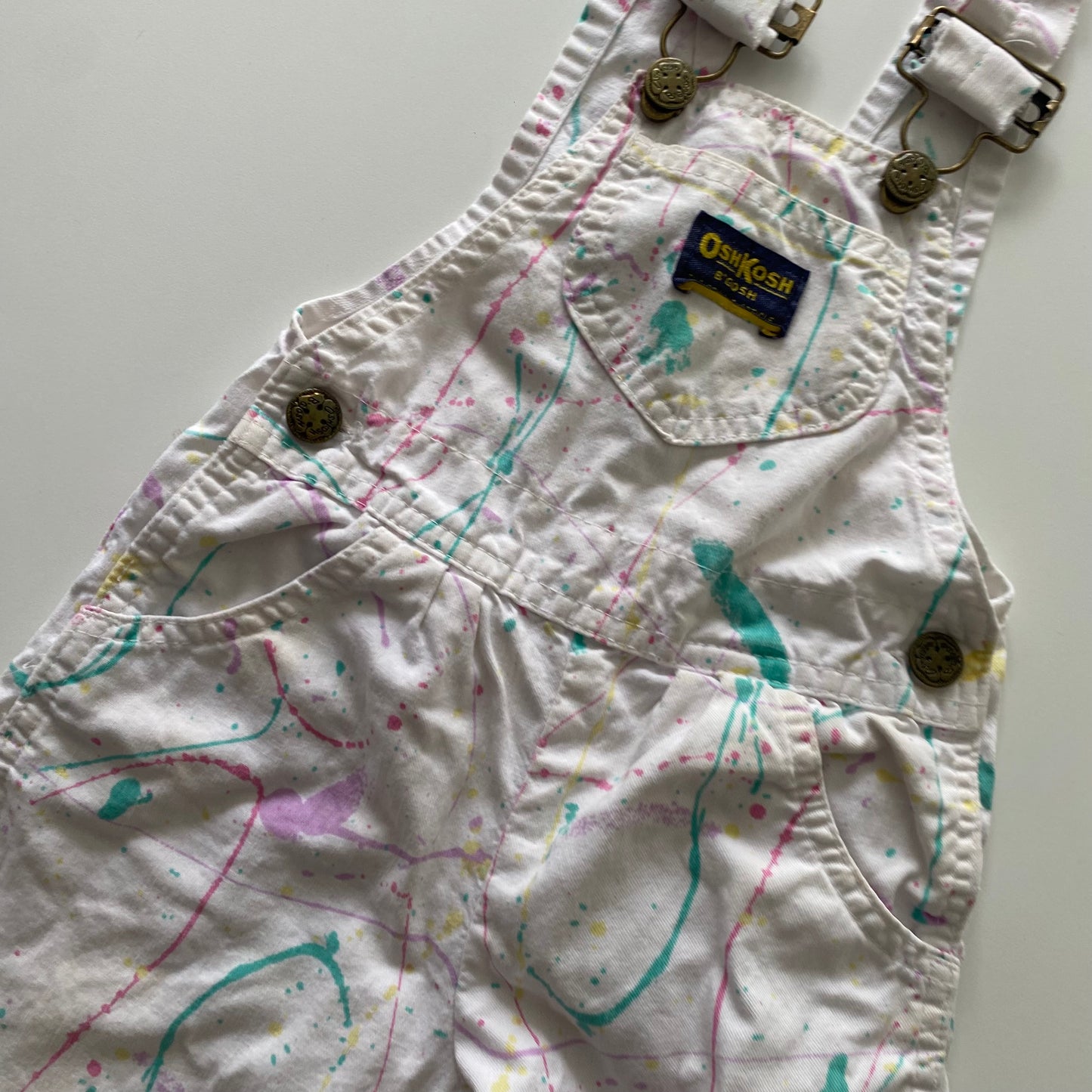 Vintage Oshkosh Paint Splatter Overalls - Size 2Y