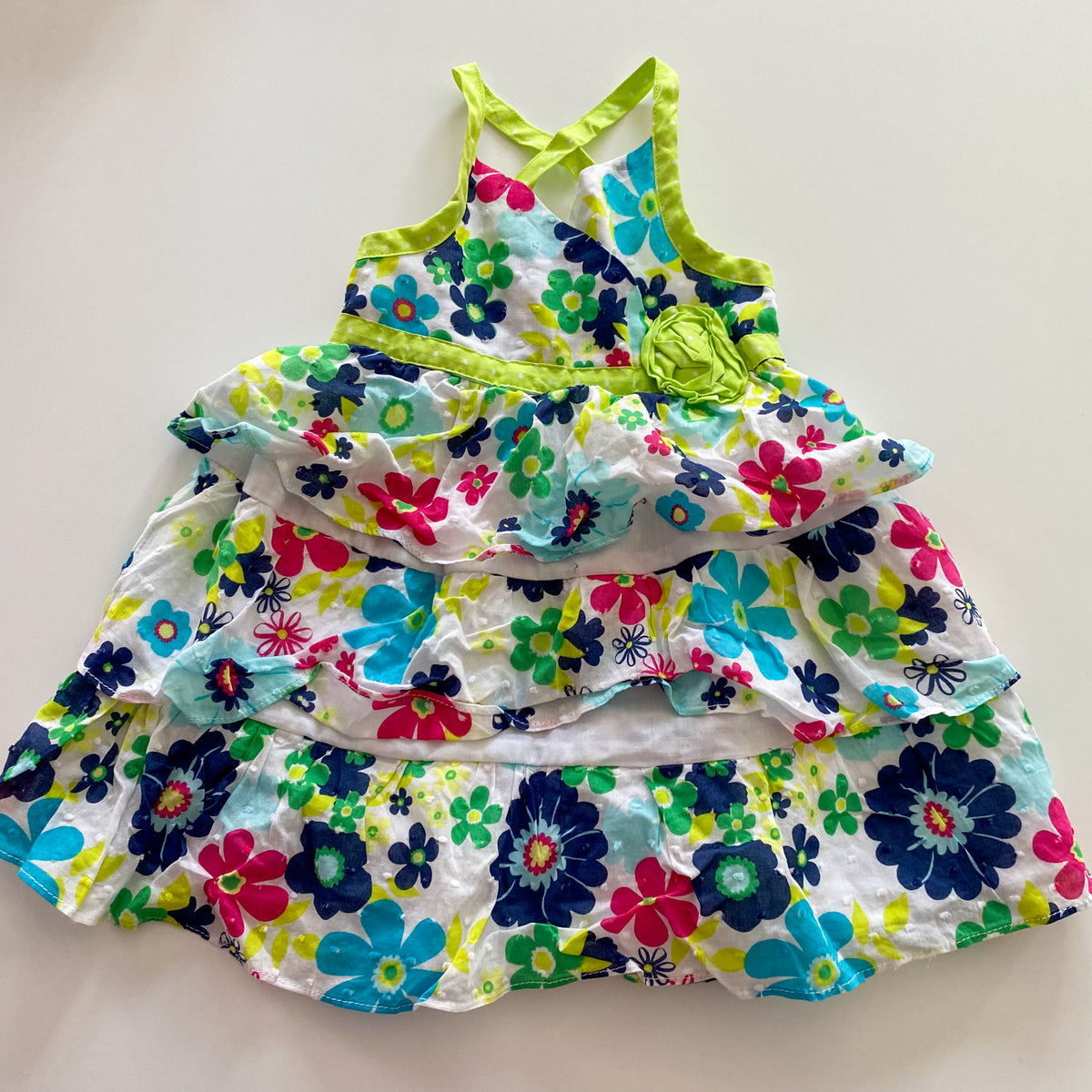 Y2K Floral Dress - Size 18M