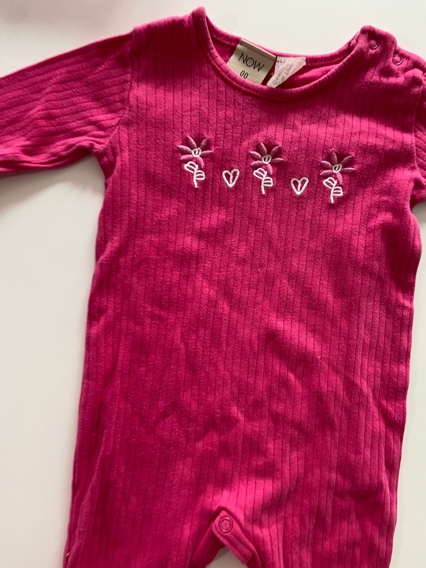 Vintage NOW Pink Footed Suit - Size 3-6M