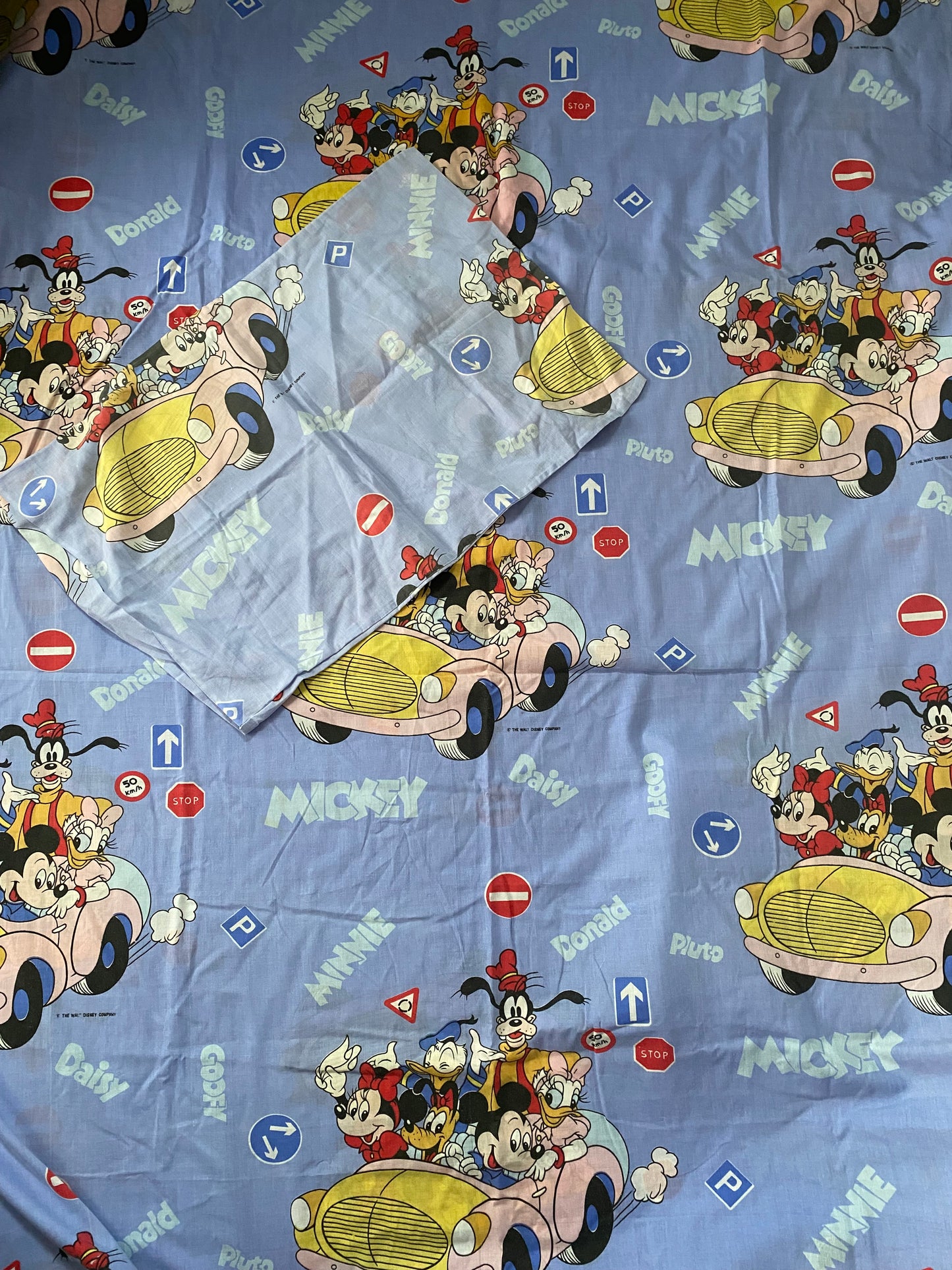 Vintage Disney Mickey Mouse Single Duvet Cover & Pillowcase
