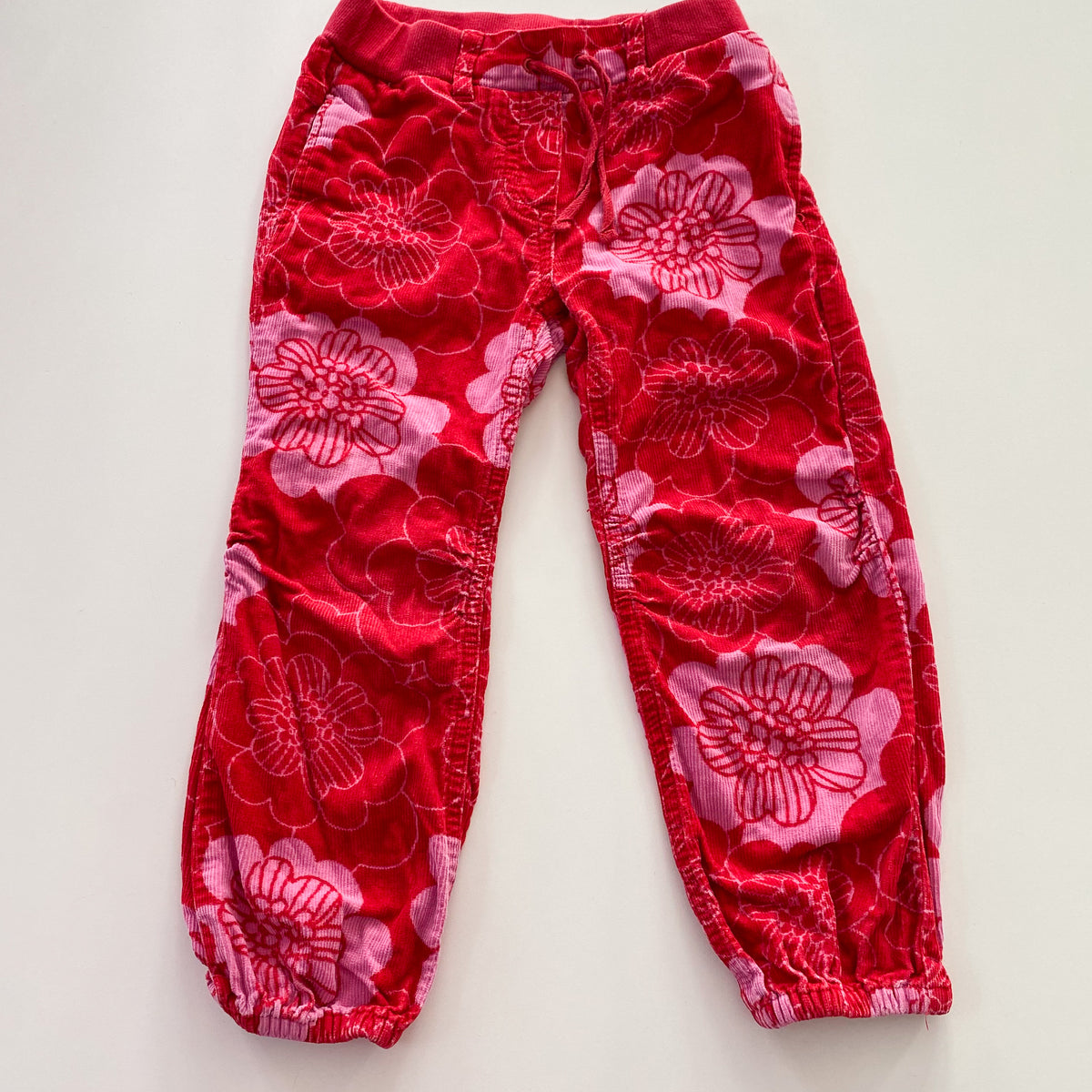 Corduroy Floral Pants - Size 3-4Y