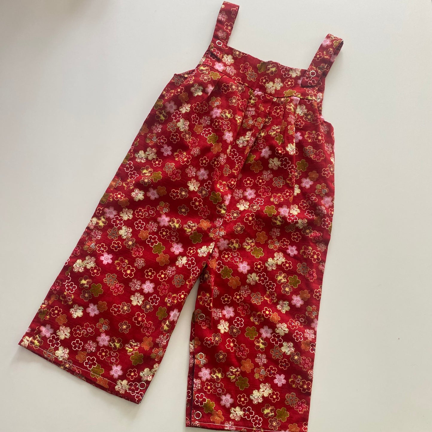 Handmade Floral Overalls - Size 2-3Y