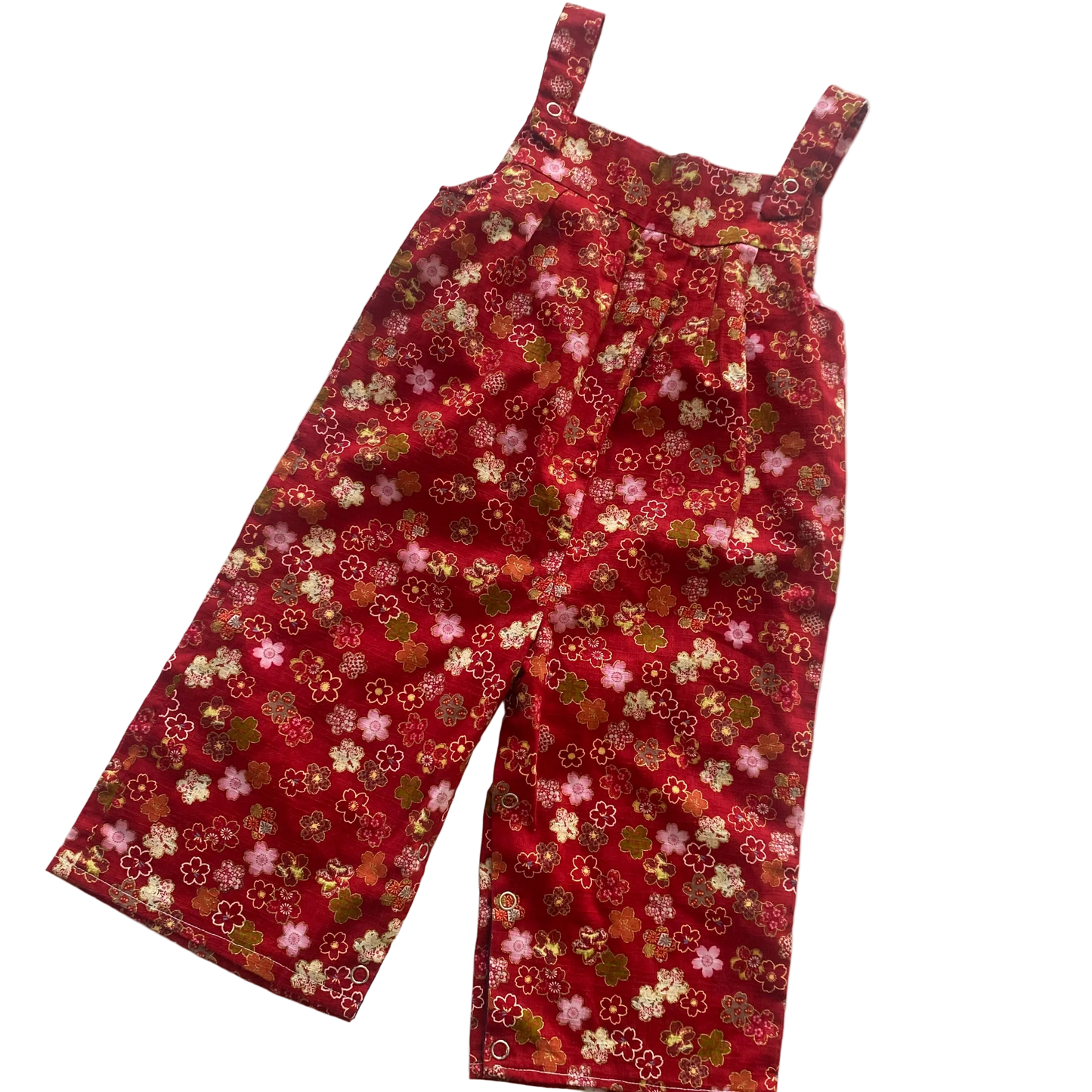 Handmade Floral Overalls - Size 2-3Y