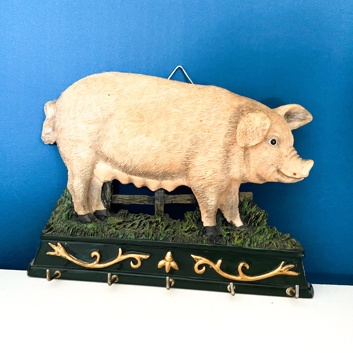 Vintage Cast Iron Pig Key Hooks