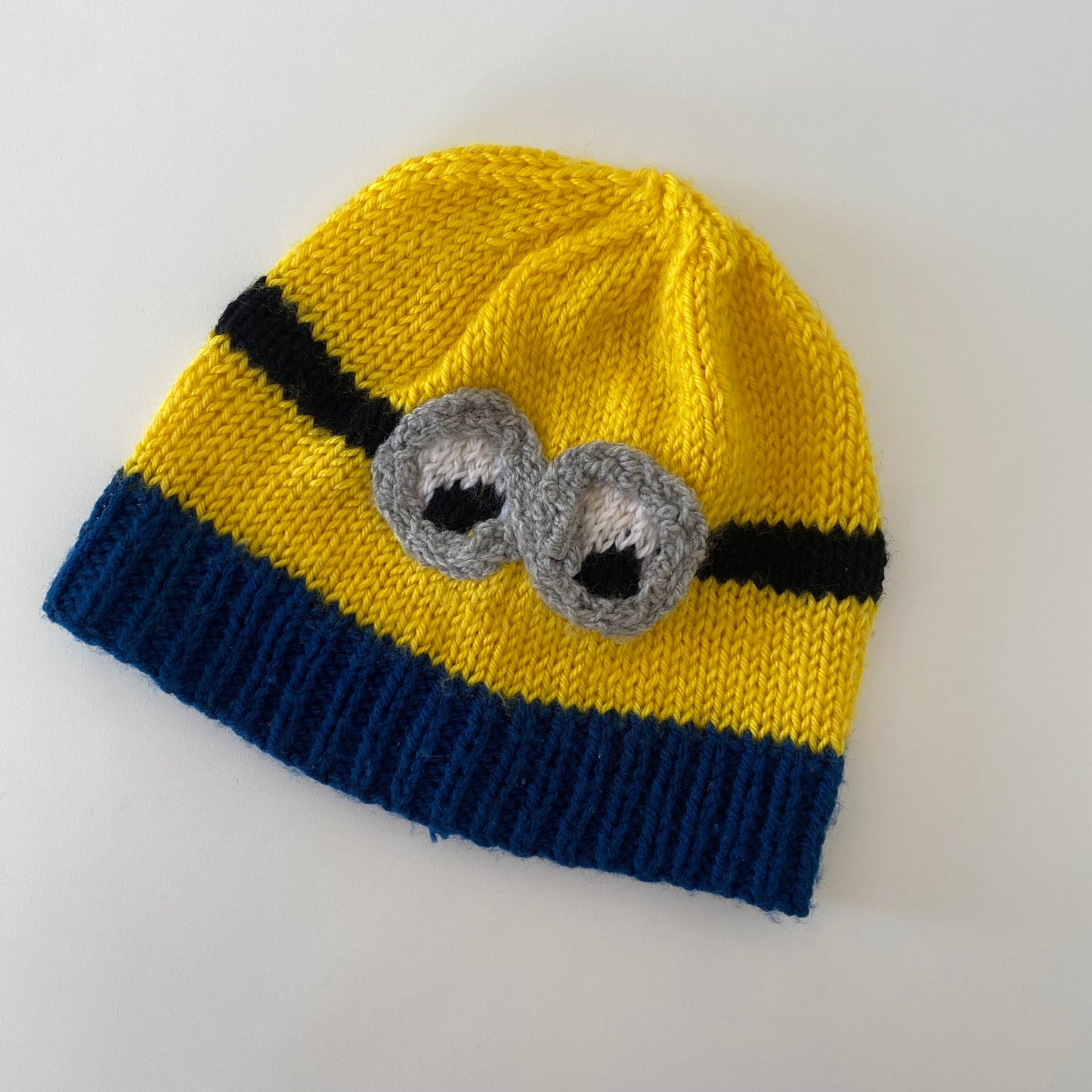 Handmade Knit Minion Beanie - Baby Size