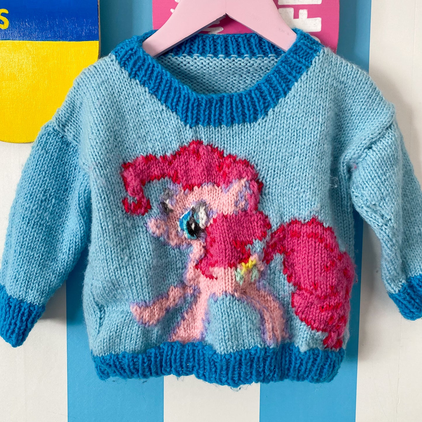 Handmade My Little Pony Knit Jumper - Size 1-2Y