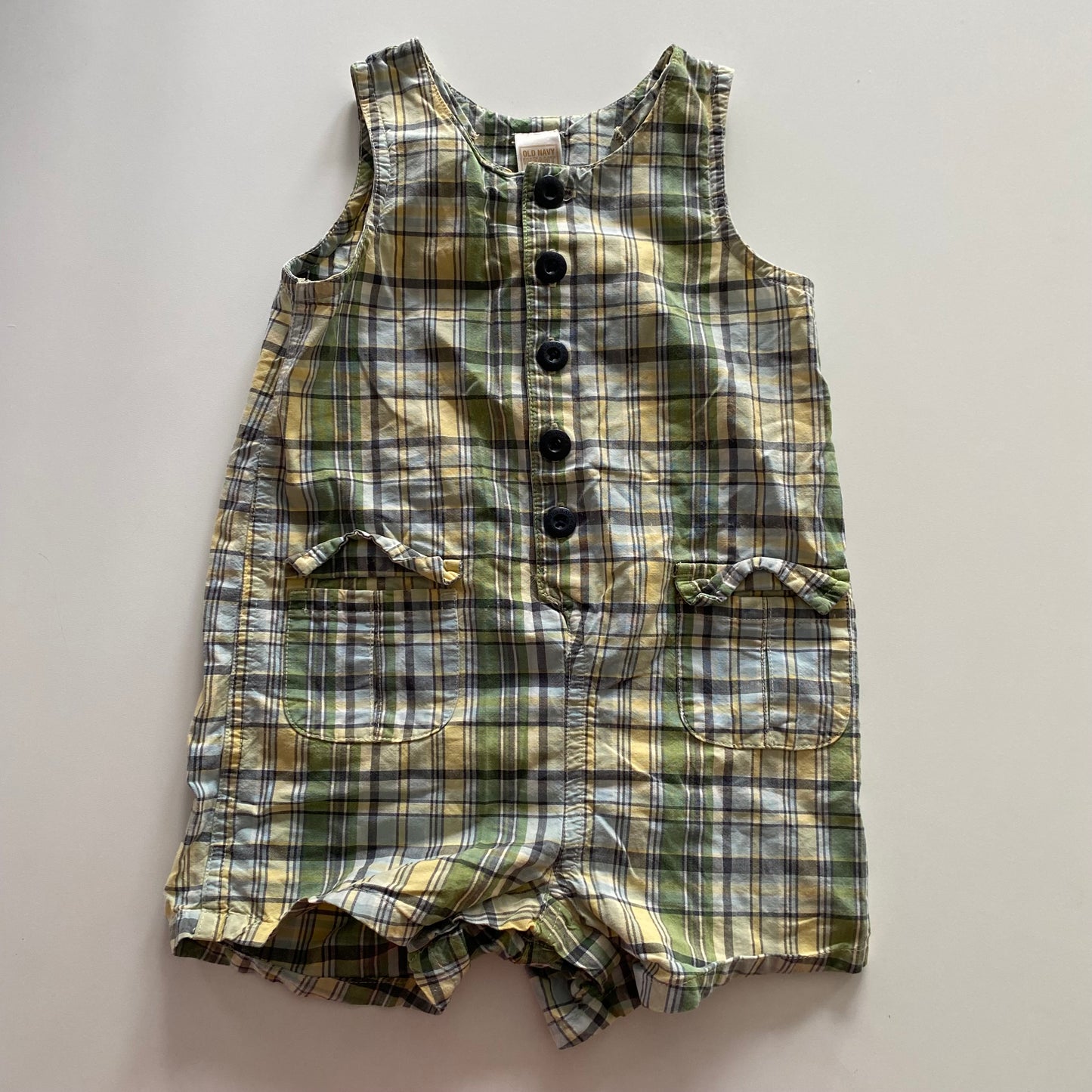 Old Navy Tartan Shortalls - Size 1