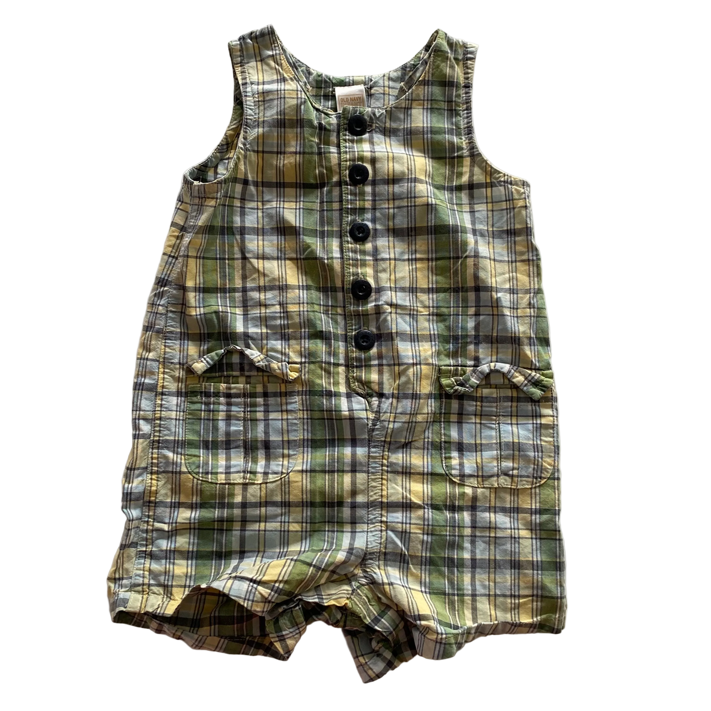 Old Navy Tartan Shortalls - Size 1