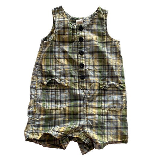 Old Navy Tartan Shortalls - Size 1