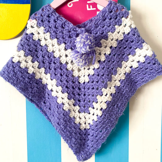 Handmade Knit Poncho - Size 2-5Y