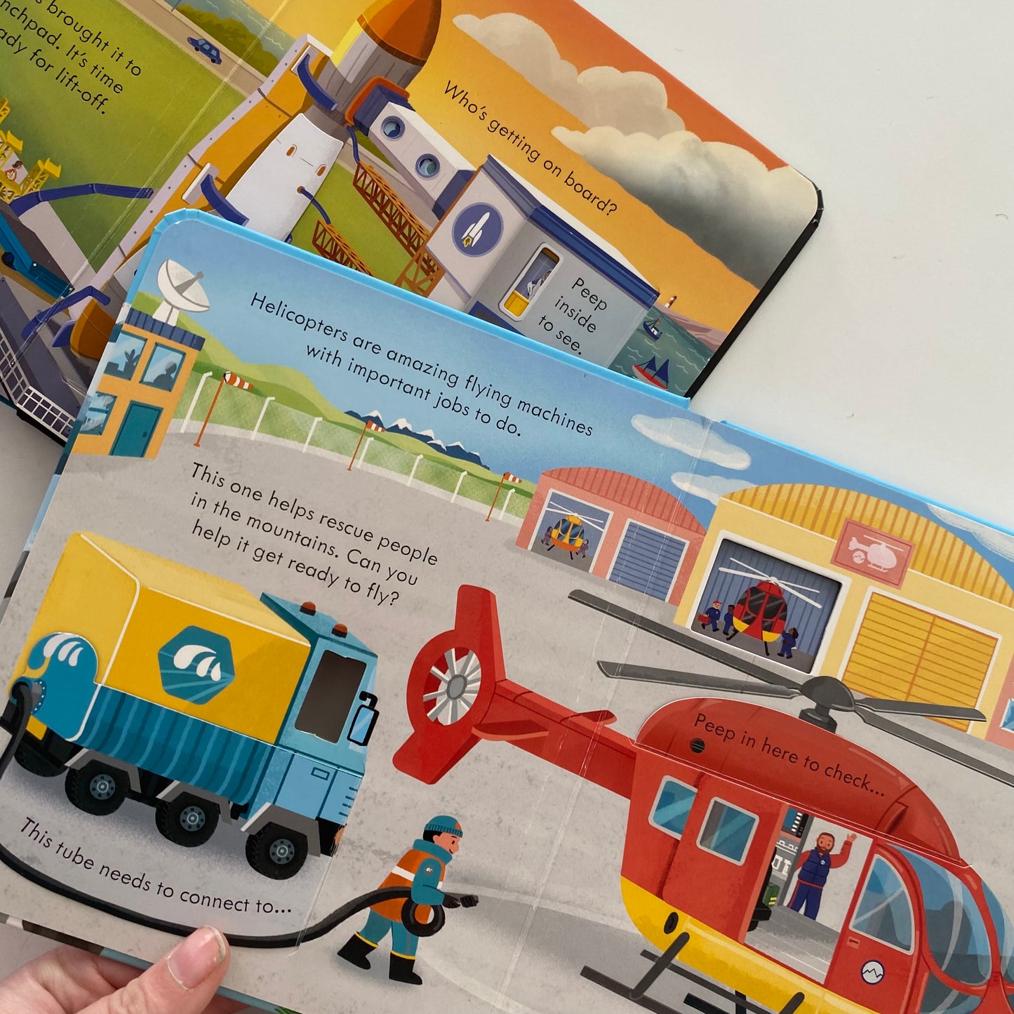 Osborne Peep Inside Rocket & Helicopter Board Book Bundle