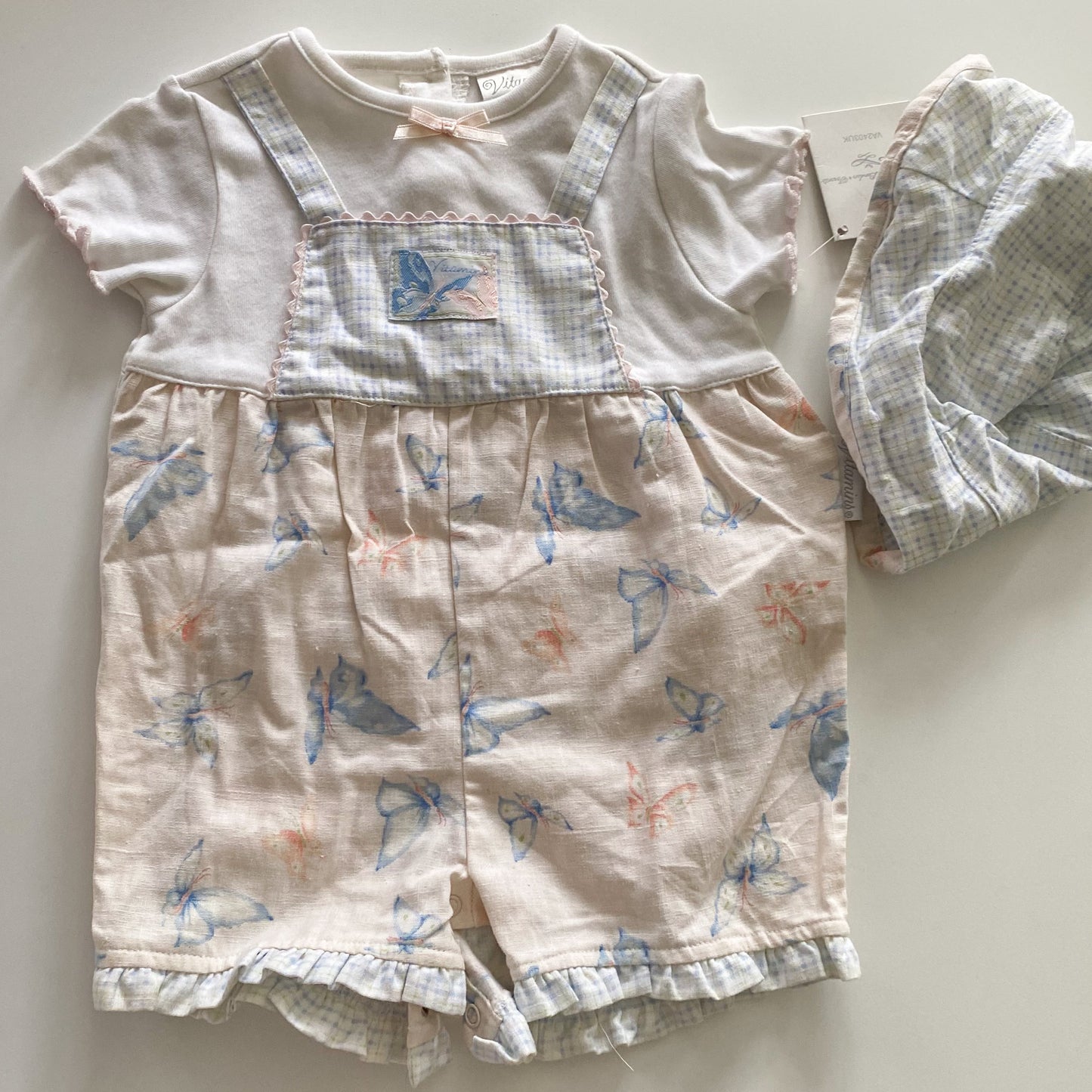 Vintage Romper & Hat - Size 6M (NEW)